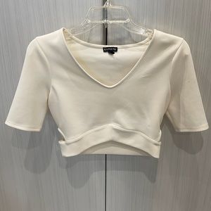 Mid Sleeve Crop Top